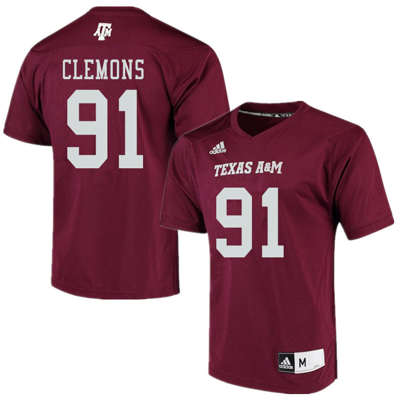 Men #91 Micheal Clemons Texas A&M Aggies College Football Jerseys Sale-Maroon Alumni Player